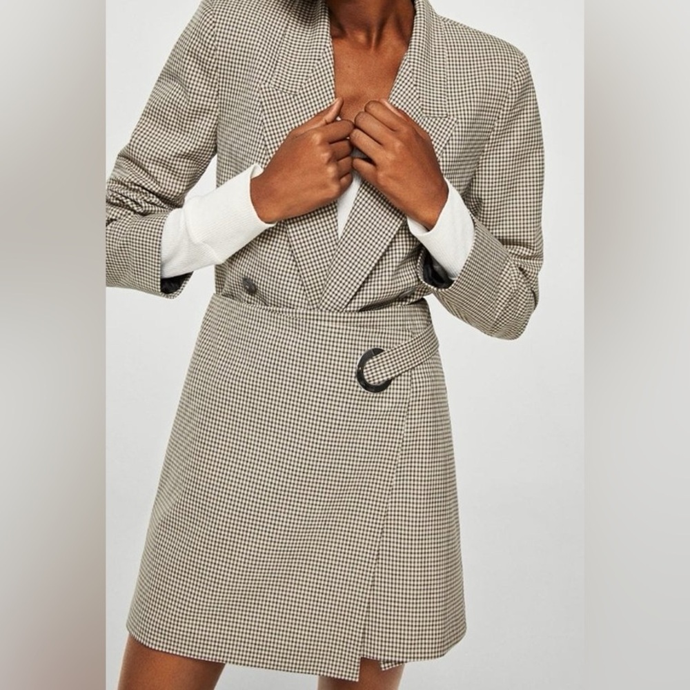 Mango mini skirt check with metal O ring
